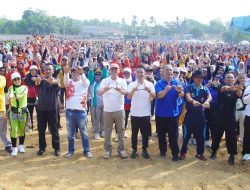 Forum BPK se Kecamatan Way Tuba dan Pemerintah Kampung Way Pisang Kabupaten Way Kanan menggelar acara Senam Sehat Bersama