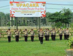Kapolres Tulang Bawang Barat Pimpin Upacara Kenaikan Pangkat Pengabdian Personil