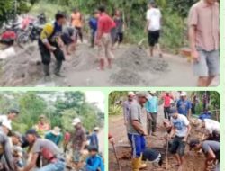 Warga Jaya Tinggi Gotong Royong Perbaiki Gorong-Gorong Jalan Kabupaten