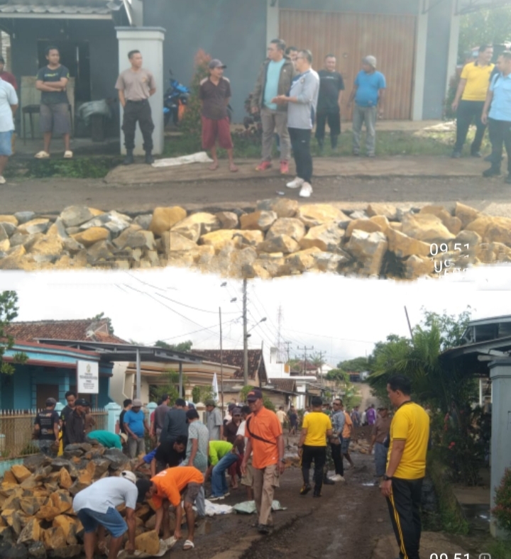 Sekda Way Kanan Hadiri Gotong Royong Perbaikan Jalan di Kelurahan Kasui Pasar