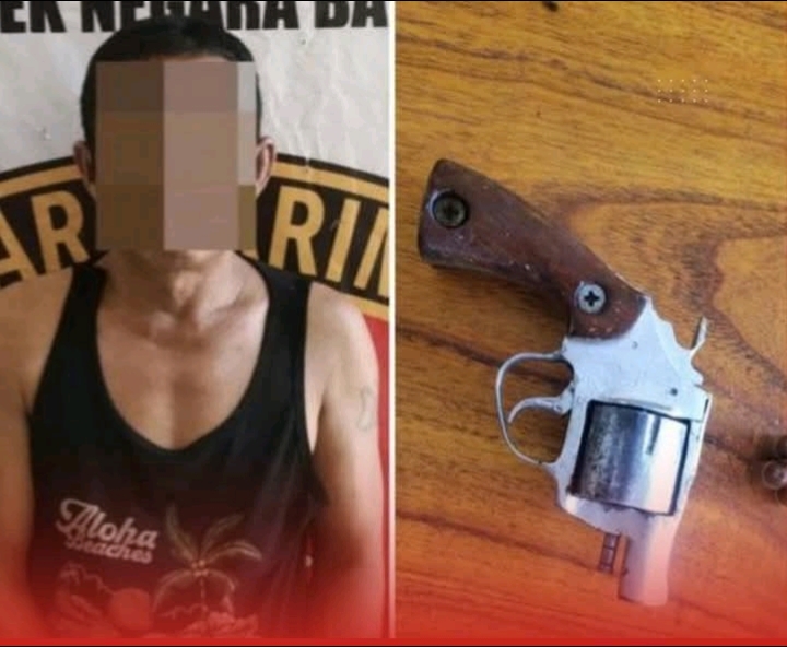 Polsek Negara Batin Polres Way Kanan, berhasil mengungkap tindak pidana diduga membawa, memiliki dan menguasai senjata api tanpa izin