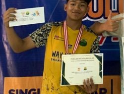 Sabet Juara 1 Bulu Tangkis Porkab Way Kanan, Aldavi Kenzi Shaka Rajai Kategori Tunggal Pelajar U-17