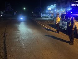 Tingkatkan Keamanan dan Keselamatan, Sat Lantas Polres Way Kanan Gelar Patroli Blue Ligh