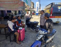 Polres Way Kanan Sambangi Loket Bus, Polisi Berikan Imbauan Kamtibmas dan Call Center 110
